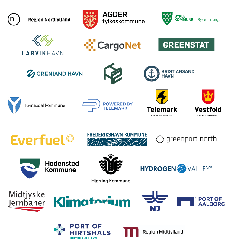 Logoer for partnere bag projektet Grønn Jyllandskorridor